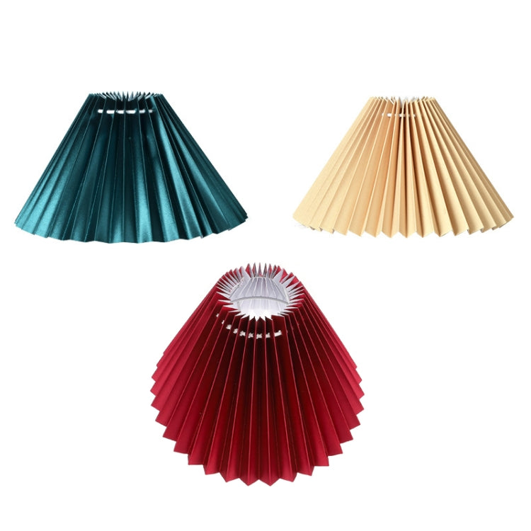 Table Lamp Shade Pleated KD Bedside Fabric Woven Lampshade Bedroom Floor Lamp Housing(Apricot) - Lamp Shades by buy2fix | Online Shopping UK | buy2fix