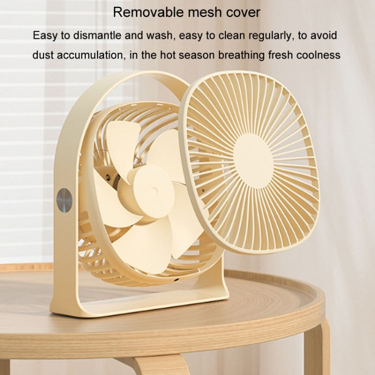 Lightweight USB Charging Nightlight Desktop Fan Summer Office Student Outdoor Multifunctional Small Fan(Beige) - Electric Fans by buy2fix | Online Shopping UK | buy2fix