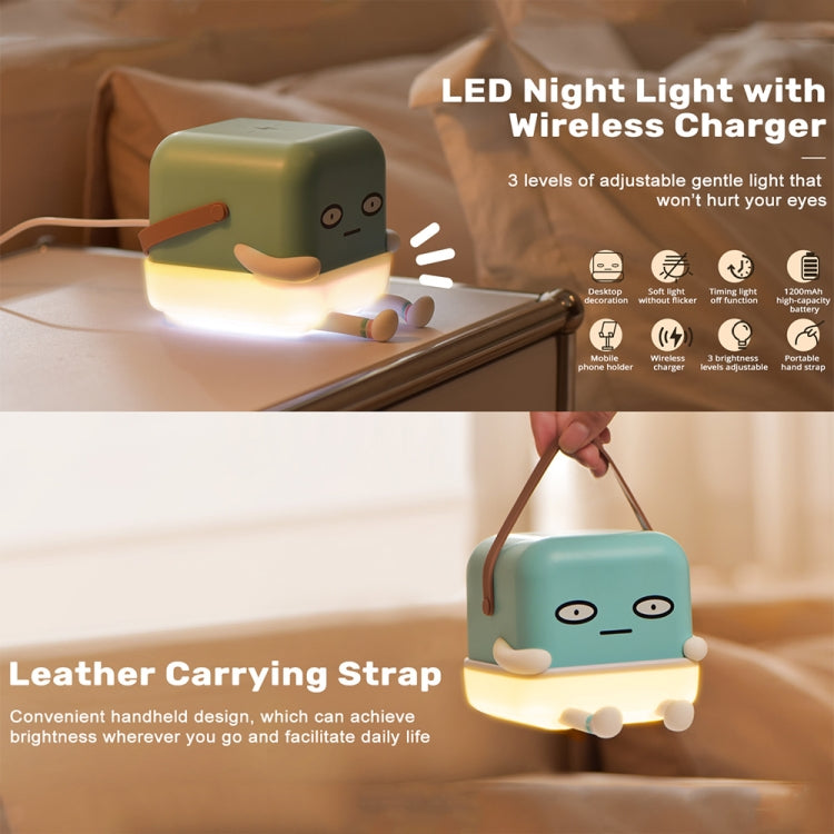ICARER FAMILY IF-C01 Cartoon Adjustable Phone Holder Night Light With Wireless Charger(Ice Cubes) - Night Lights by ICARER FAMILY | Online Shopping UK | buy2fix