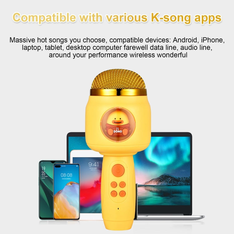 ICARER FAMILY F816 Karaoke Microphone Speaker Home Bluetooth Wireless Microphone(Yellow) - Microphone by ICARER FAMILY | Online Shopping UK | buy2fix