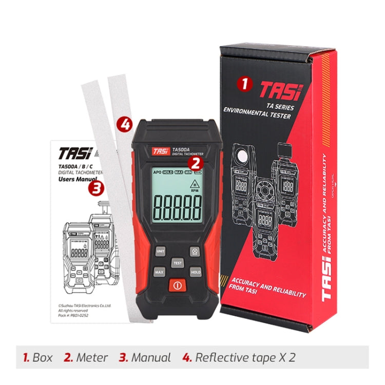 TASI TA500A Optical Measurement Laser Tachometer Digital Display Measuring Speed Meter - Tachometers & Anemometer by TASI | Online Shopping UK | buy2fix