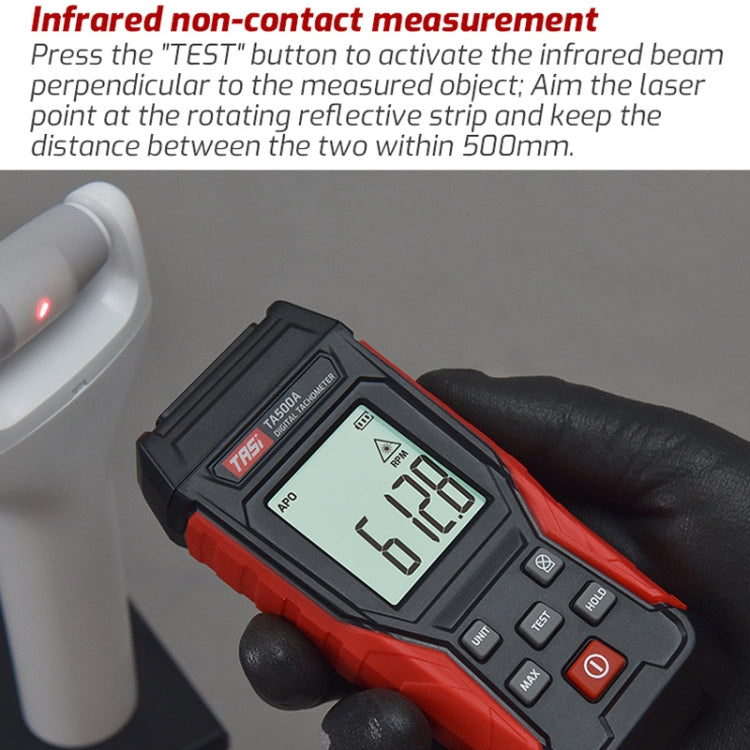 TASI TA500A Optical Measurement Laser Tachometer Digital Display Measuring Speed Meter - Tachometers & Anemometer by TASI | Online Shopping UK | buy2fix