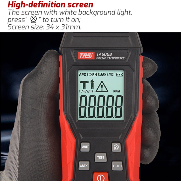 TASI TA500A Optical Measurement Laser Tachometer Digital Display Measuring Speed Meter - Tachometers & Anemometer by TASI | Online Shopping UK | buy2fix