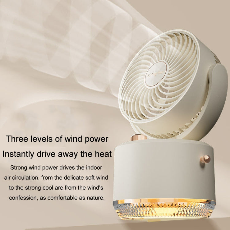 USB Charging Cooler Air Conditioning Fan Desktop Cooling Fan Swing Humidifier(Beige) - Electric Fans by buy2fix | Online Shopping UK | buy2fix