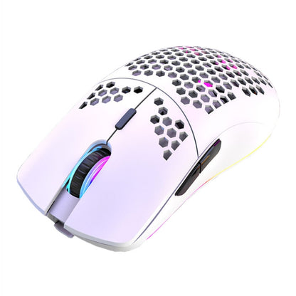 XUNSVFOX XYH80 Hollow Hole Rechargeable Wireless Gaming Mouse RGB Light Computer Office Mouse(White) - Wireless Mice by XUNSVFOX | Online Shopping UK | buy2fix