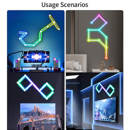 JSK-P30 9 Sections Smart WiFi Bluetooth Splicing Atmosphere Light Sound Control Constellation Light Support Amazon Alexa / Google Assistant / DuerOS UK Plug(White) - Novelty Lighting by buy2fix | Online Shopping UK | buy2fix