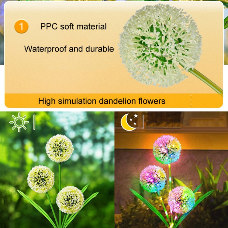 Dandelion Lawn Ground Plug Light Decoration Outdoor Solar LED Garden Lights, Model: 3 Head - Solar Lights by buy2fix | Online Shopping UK | buy2fix