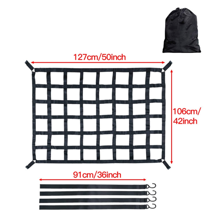 127x106cm Truck Bed Cargo Net Pickup Bed Netting Strap - Stowing Tidying by buy2fix | Online Shopping UK | buy2fix