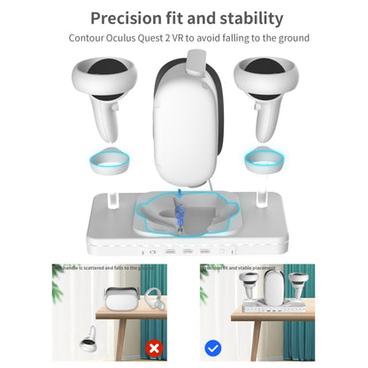 For Meta Quest 2 Desktop Bracket VR Glasses Wireless Charger Colorful Light Emitting Base(White) - VR Accessories by buy2fix | Online Shopping UK | buy2fix