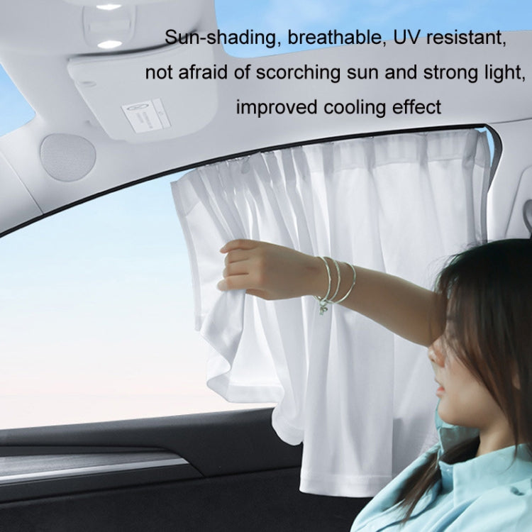 For Tesla Model Y 4pcs White Car Side Window Privacy Sun Protection Curtain - Window Foils & Solar Protection by buy2fix | Online Shopping UK | buy2fix