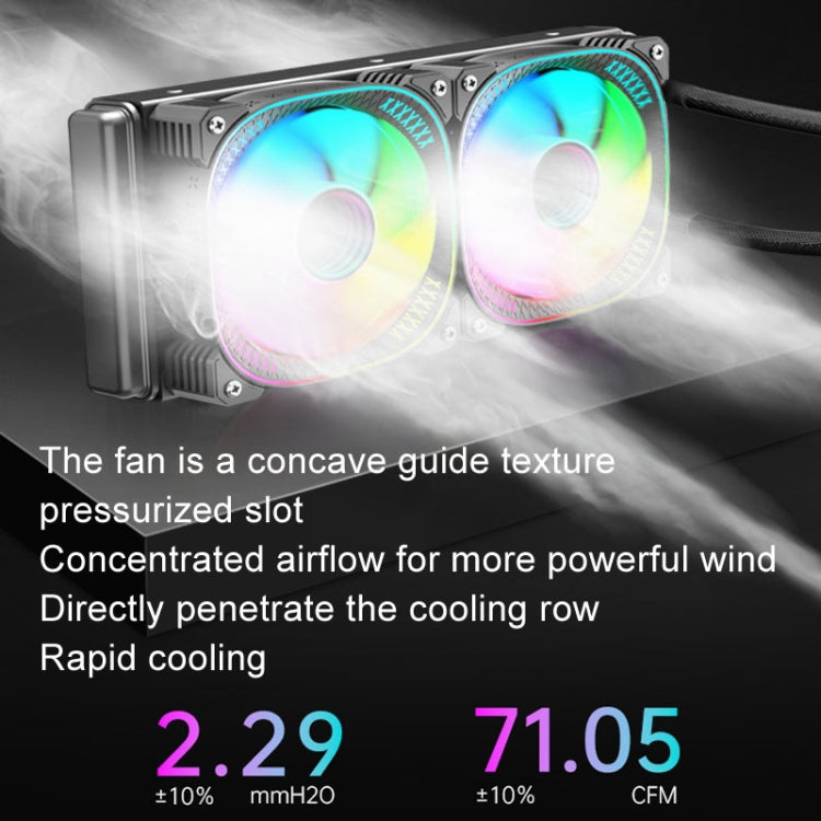 COOLMOON CM-YM-240T Digital ARGB Lens Edition Integrated Water Cooling CPU Cooler Temperature Display CPU Fan(White) - Fan Cooling by COOLMOON | Online Shopping UK | buy2fix