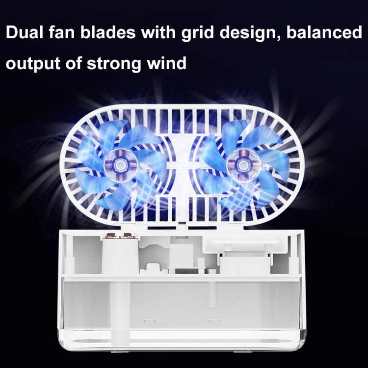 WT-818 Dual-leaf Spray Smart Digital Display Desktop Fan Night Light Humidification Cooler(Pink) - Electric Fans by buy2fix | Online Shopping UK | buy2fix