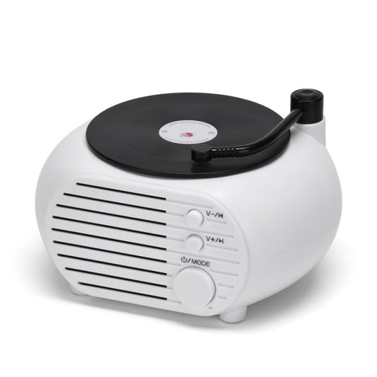 Retro Mini Record Player Wireless Bluetooth Speaker Multifunctional Card Desktop Speaker(White Black) - Desktop Speaker by buy2fix | Online Shopping UK | buy2fix