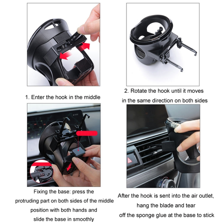 Car Cup Holder Air Conditioner Outlet Multifunctional Storage Rack, Color: Black Red Ordinary - Car Drink Holders by buy2fix | Online Shopping UK | buy2fix