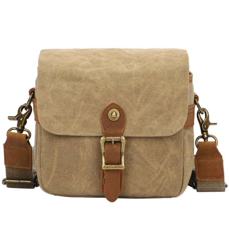 Retro Camera Canvas Bag Shoulder Messenger Bag Travel Portable Case(Khaki) - Strap Satchel by buy2fix | Online Shopping UK | buy2fix