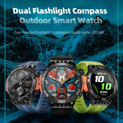 LOKMAT ZEUS6 PRO 1.46-Inch IP68 Waterproof SOS Flashlight Bluetooth Smart Watch(Yellow Green) - Smart Watches by LOKMAT | Online Shopping UK | buy2fix