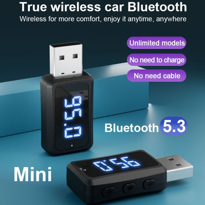 T60 Bluetooth 5.3 Audio Receiver Transmitter Car Radio USB FM Bluetooth Receiver - Audio Receiver Transmitter by buy2fix | Online Shopping UK | buy2fix