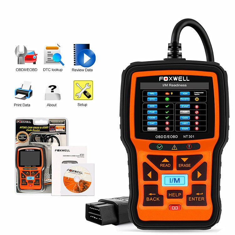 FOXWELL NT301 OBD2 Car Fault Diagnostic Instrument Live Data Code Reader Tool - Code Readers & Scan Tools by FOXWELL | Online Shopping UK | buy2fix