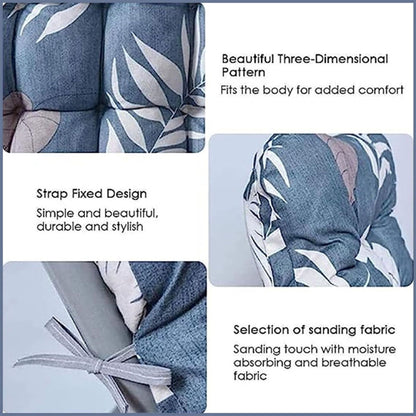 170 x 53 x 8cm Thickened Printed Hooded Strap Home Patio Lounger Mat(Autumn Leaves) - Cushions & Pillows by buy2fix | Online Shopping UK | buy2fix