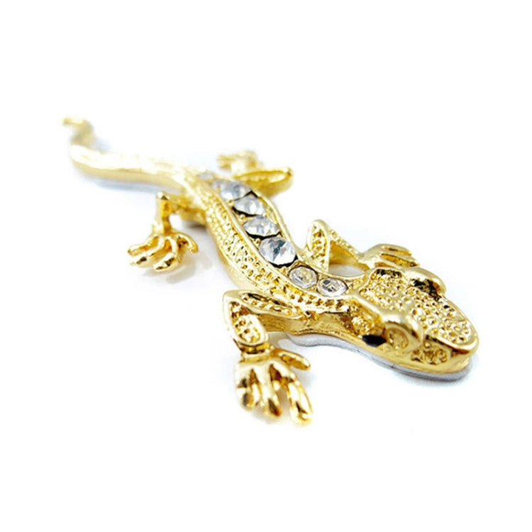 Zinc Alloy Rhinestone Gecko Metal 3D Car Sticker(Gold) - 3D Metal Sticker by buy2fix | Online Shopping UK | buy2fix