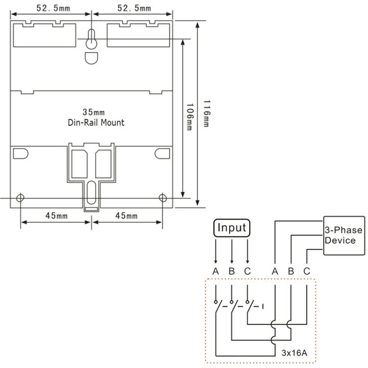 SINOTIMER TM613 380V 16A Three-Phase Programmable Time Switch With Backlight - Switch by SINOTIMER | Online Shopping UK | buy2fix