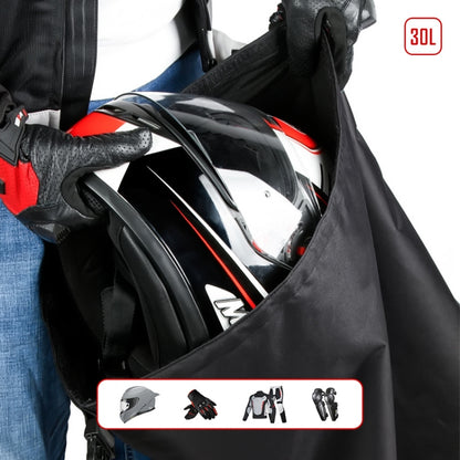 30L Outdoor Riding Motorcycle Helmet Bag Large Capacity Waterproof Combination Lock Storage Pack(Black) - Bags & Luggages by buy2fix | Online Shopping UK | buy2fix