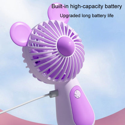 Cute Cartoon Handheld Small Fan Mini Portable USB Charging Fan, Size: Bear(Pink) - Electric Fans by buy2fix | Online Shopping UK | buy2fix