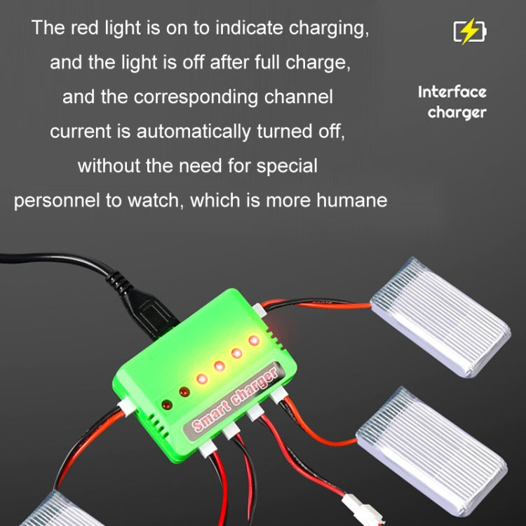 One To Six 3.7V Lithium Battery Drone USB Charger, Color: Green JST Port - Charger by buy2fix | Online Shopping UK | buy2fix