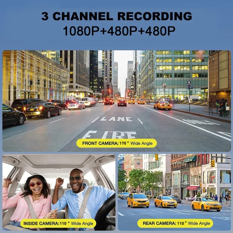 3 Lens HD 1080P Infrared Night Vision WIFI Mobile Phone Playback Driving Recorder - Car DVRs by buy2fix | Online Shopping UK | buy2fix