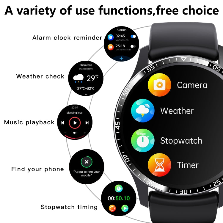 F207 Smart Watch 1.35-Inch Narrow Edge Screen Supports Bluetooth Calls / 24H Health Monitoring / 150+ Sports Modes, Color: Black Brown Leather - Smart Watches by buy2fix | Online Shopping UK | buy2fix