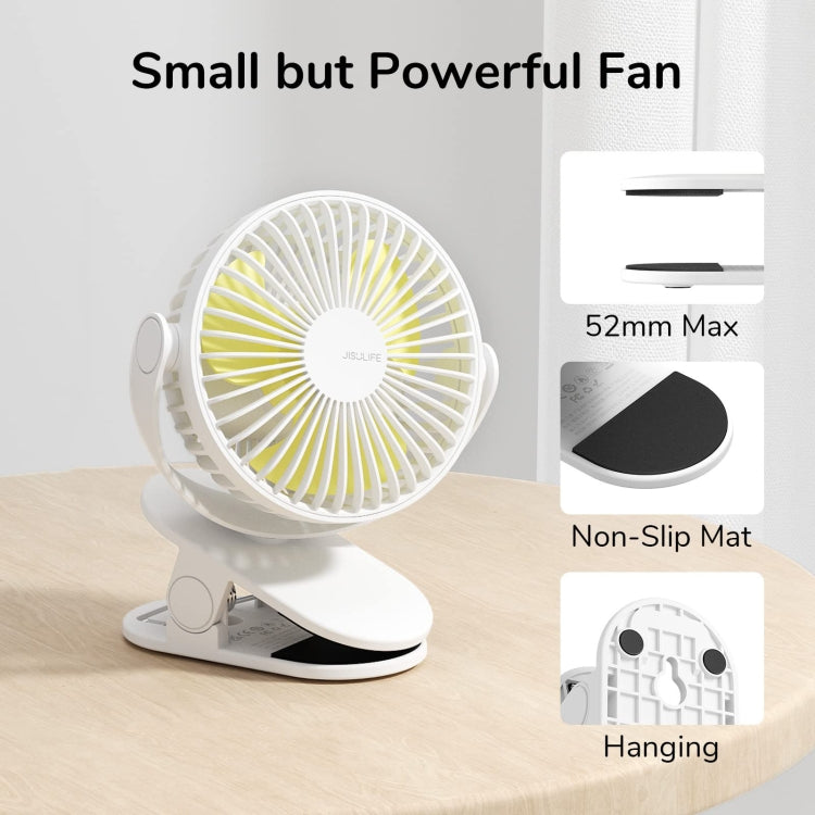 JisuLife FA29A Clip Desktop Mini Fan Portable USB Rechargeable Fan(White) - Electric Fans by JisuLife | Online Shopping UK | buy2fix