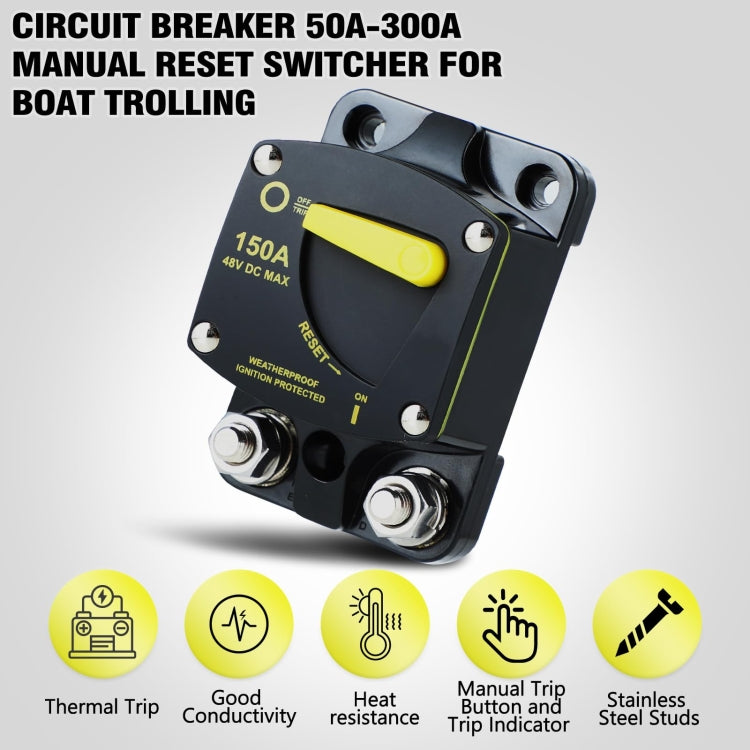 RV Yacht Manual Reset Ignition Protection Fuse Switch With Terminal Accessories, Current: 250A - Fuse by buy2fix | Online Shopping UK | buy2fix