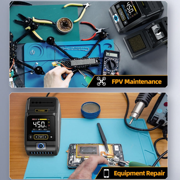 FNIRSI 200W Intelligent Constant Temperature Electric Soldering Iron Station, Set: EU Plug F245 Upgrade 6 Heads - Electric Soldering Iron by FNIRSI | Online Shopping UK | buy2fix