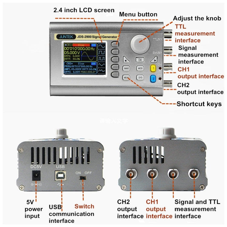 JUNTEK Programmable Dual-Channel DDS Function Arbitrary Waveform Signal Generator, Frequency: 30MHz(EU Plug) - Other Tester Tool by buy2fix | Online Shopping UK | buy2fix