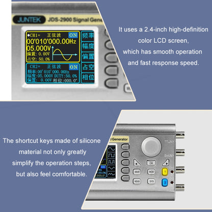 JUNTEK Programmable Dual-Channel DDS Function Arbitrary Waveform Signal Generator, Frequency: 40MHz(AU Plug) - Other Tester Tool by buy2fix | Online Shopping UK | buy2fix