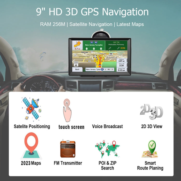 9 Inch 8G/256M Car GPS Navigator With Large Screen Capacitive Bluetooth Map, Area: United Kingdom Map - Car MP3 & MP4 & MP5 by buy2fix | Online Shopping UK | buy2fix