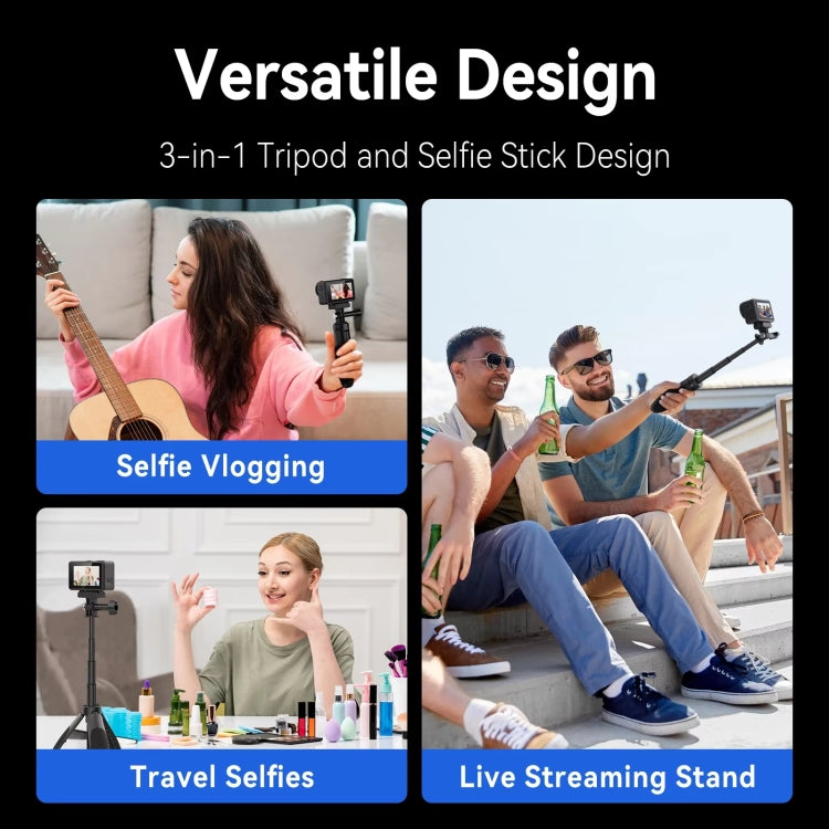 TELESIN Mini Selfie Stick Quick Release Tripod 15-40cm Adjustable Bracket For Sports Camera - Portable Mini Tripod by TELESIN | Online Shopping UK | buy2fix