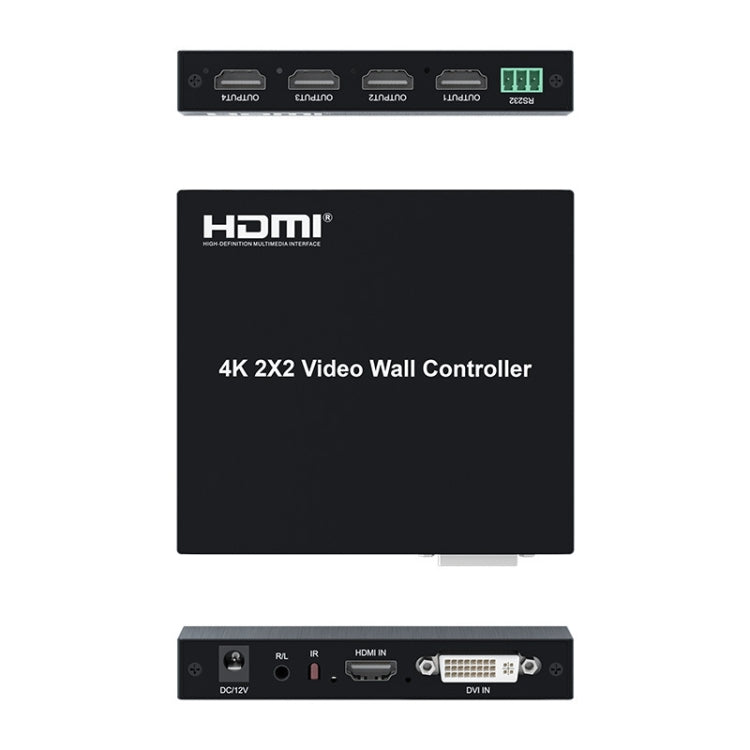 4K 2x2 HDMI Video HD Splice Support HDMI / DVI Input 4CH HDMI Output US Plug - Splitter by buy2fix | Online Shopping UK | buy2fix