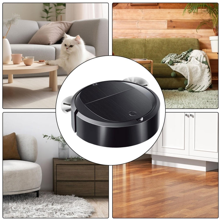 Intelligent Sweeper Robot Home Automatic 3 In 1 Integrated Cleaning Machine Vacuum Cleaner, Style: Rechargeable Black - Robot Vacuum Cleaner by buy2fix | Online Shopping UK | buy2fix