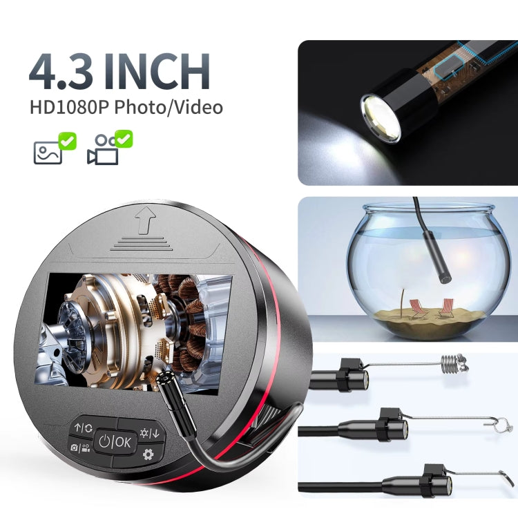 8mm Pipeline Camera Engine Cylinder Endoscope With Screen, Length: 5m Hard Wire -  by buy2fix | Online Shopping UK | buy2fix