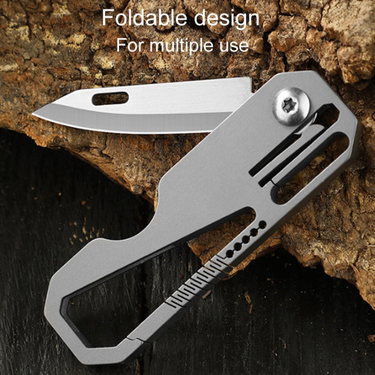 Multifunctional Titanium Keychain Outdoor Portable Defense Mini Folding Knife, Style: With 1 Titanium Ring - Key Rings by buy2fix | Online Shopping UK | buy2fix