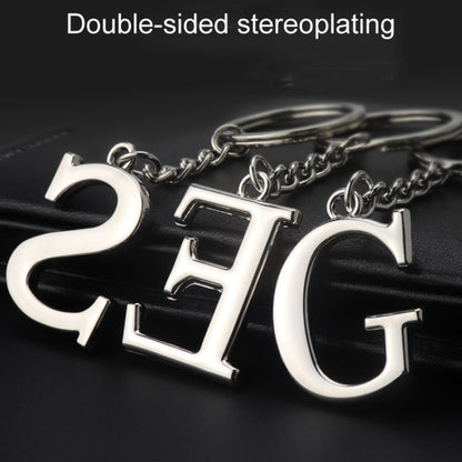 Double-Sided Three-Dimensional Plating Alphabet Keychain, Style: V - Key Rings by buy2fix | Online Shopping UK | buy2fix