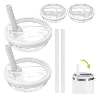 For Stanley 40oz Adventure Quencher Transparent Straw Lid Replacement Parts, Spec: 4pcs /Set White - Vacuum Thermoses & Cups by buy2fix | Online Shopping UK | buy2fix