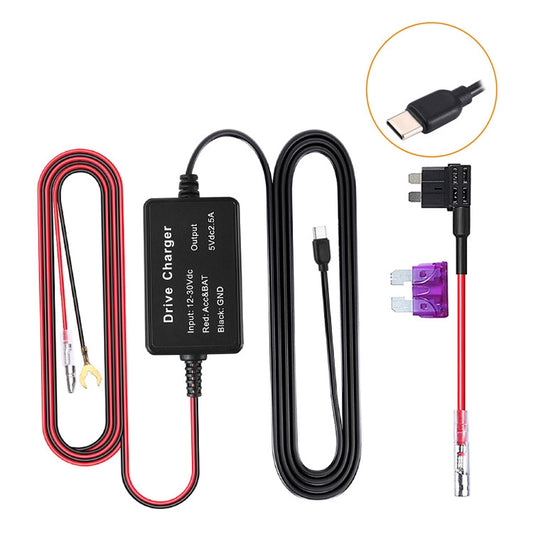 12V to 5V Universal Car Driving Recorder Power Supply Voltage Reduction Line(Type-C) - Cables & Connectors by buy2fix | Online Shopping UK | buy2fix