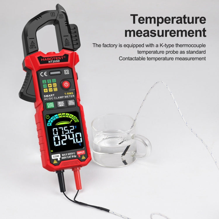 HABOTEST HT205D Clamp Intelligent Anti-Burning Multi-Function High Precision Digital Multimeter(Black Red) - Digital Multimeter by HABOTEST | Online Shopping UK | buy2fix