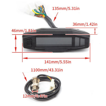 Motorcycle HD LCD Fuel Level Speed Electronic Instrument - Electrical Instruments by buy2fix | Online Shopping UK | buy2fix