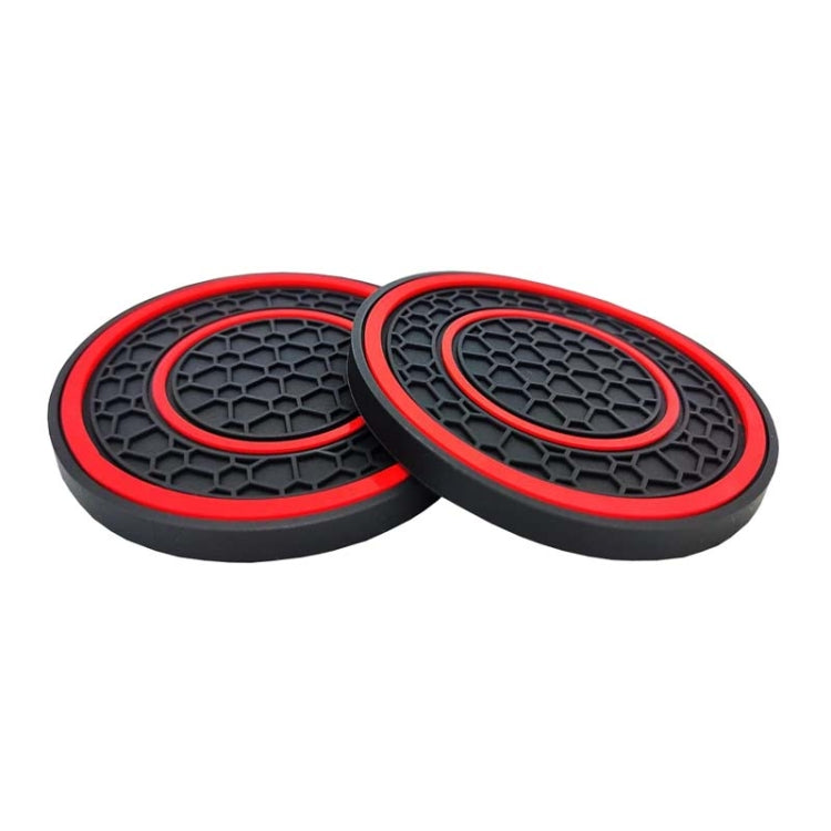 2pcs / Set Universal Car Center Control Anti-Slip Dustproof Coasters(Red Line) - Car Anti-Slip Mats by buy2fix | Online Shopping UK | buy2fix