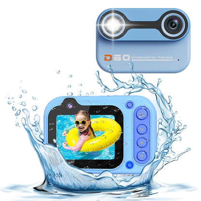 D60 3m Waterproof 2K HD 10X 2.4-inch Outdoor Photo Video Recording Children Mini Camera(Blue) - Children Cameras by buy2fix | Online Shopping UK | buy2fix