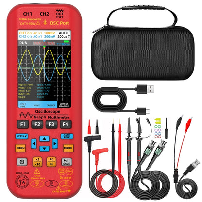 BSIDE O9 Digital Handheld Dual Channel 50MHz Oscilloscope Signal Source Multimeter, Spec: With Dual Oscilloscope Probe (Red) - Digital Multimeter by BSIDE | Online Shopping UK | buy2fix