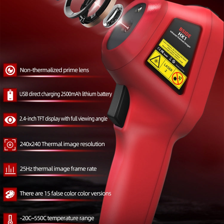 BSIDE HX1 Handheld Thermal Imaging Device Power Non-Contact Thermometer - Thermostat & Thermometer by BSIDE | Online Shopping UK | buy2fix